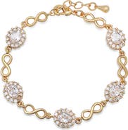 STEELTIME 18k Gold Plated Cubic Zirconia Infinity Bracelet