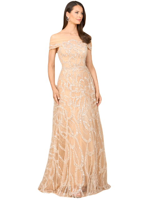 Off Shoulder A-line Gown