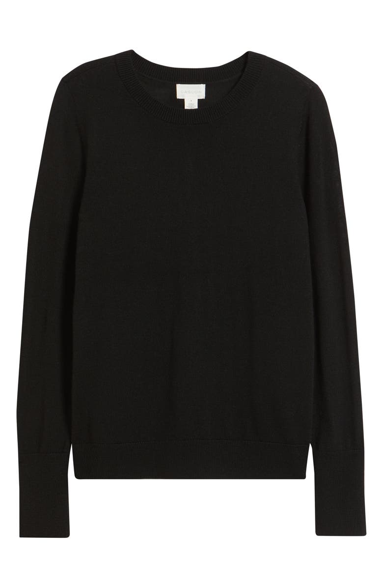 Caslon<sup>®</sup> Merino Wool Blend Crewneck Sweater, Alternate, color, Black