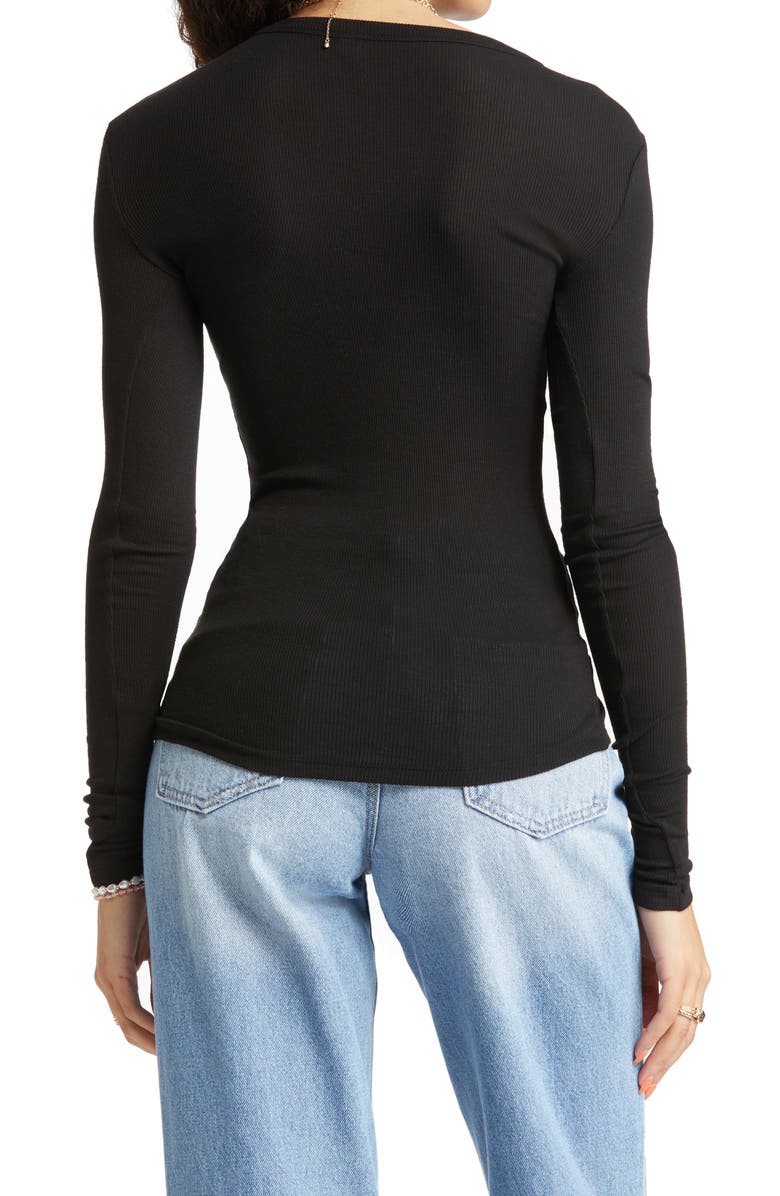 BP. Long Sleeve Rib Crewneck T-Shirt, Alternate, color,