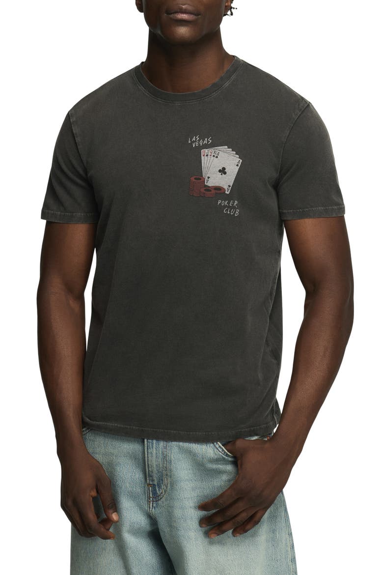 Vegas Poker Club Cotton Graphic T-Shirt, Main, color, JET BLACK