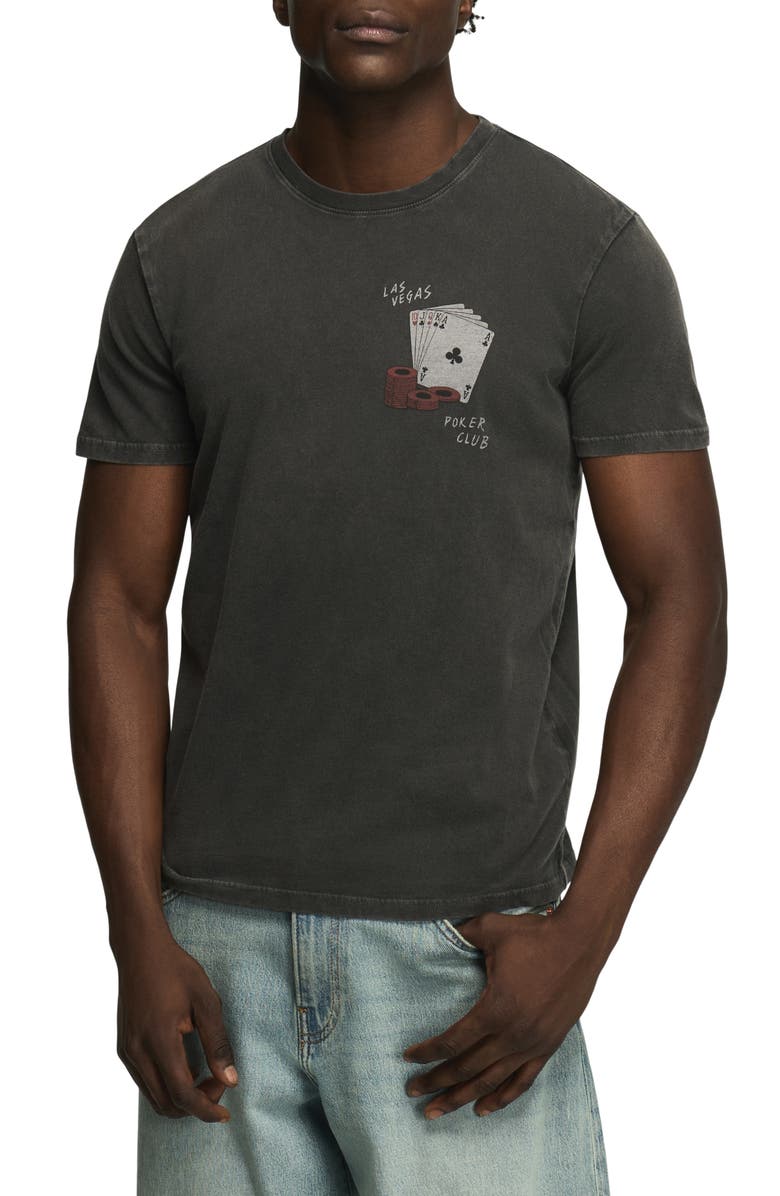 Lucky Brand Vegas Poker Club Cotton Graphic T-Shirt, Main, color, Jet Black