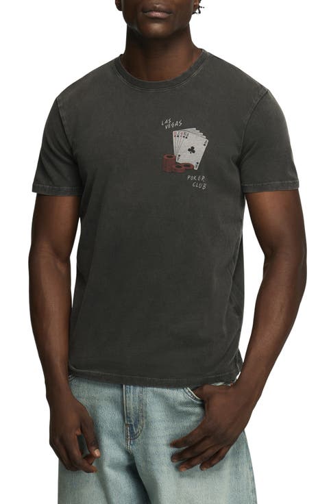 Vegas Poker Club Cotton Graphic T-Shirt