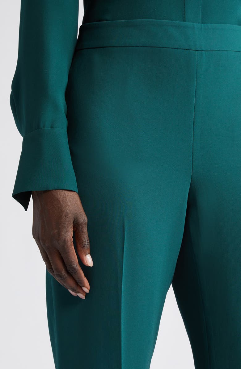 Lafayette 148 New York Gates Crepe Flare Leg Pants, Alternate, color, Deep Ivy