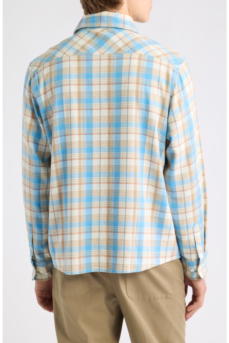 Plaid Cotton Flannel Button-Up Shirt, Alternate, color, BLU