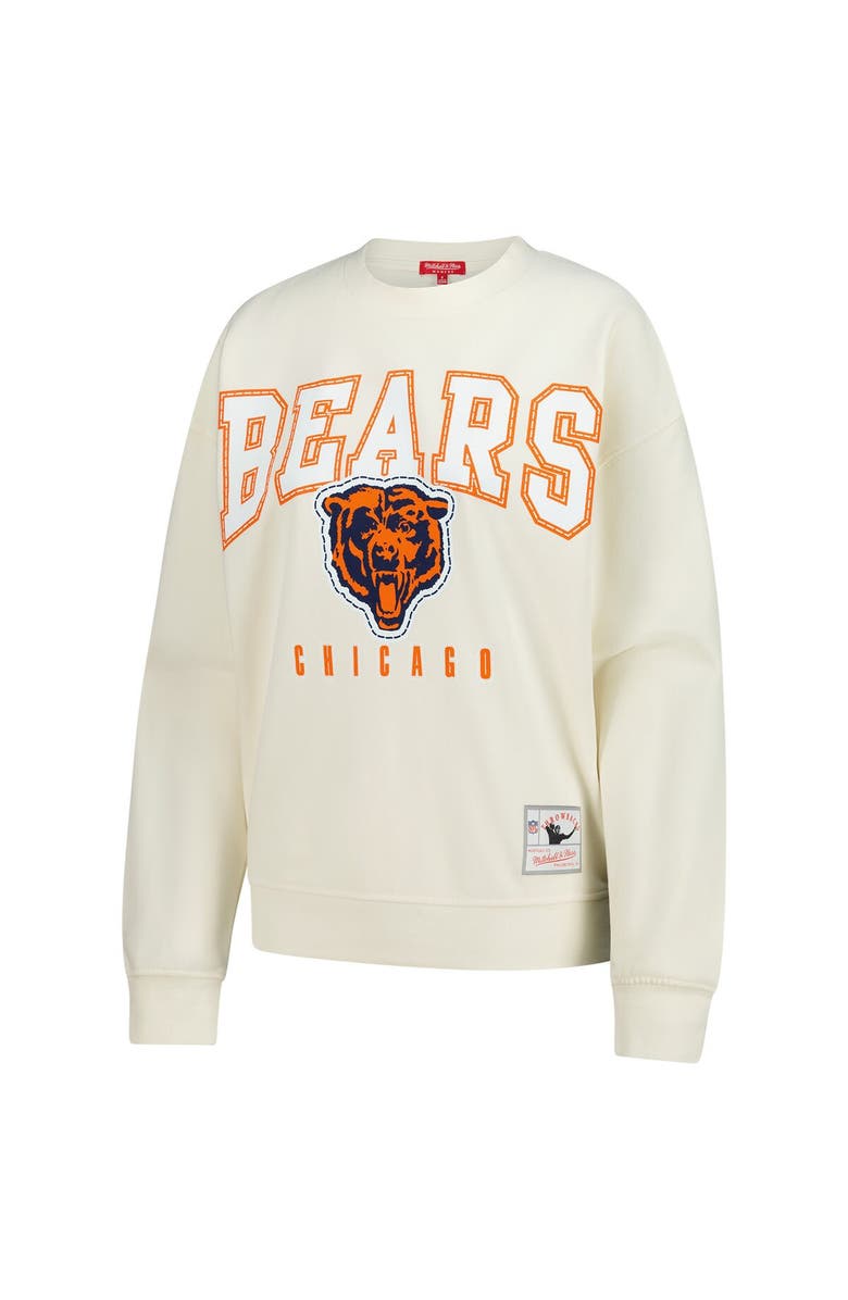 Mitchell & Ness Women's Mitchell & Ness Cream Chicago Bears Fandom Fleece Pullover Sweatshirt, Alternate, color,