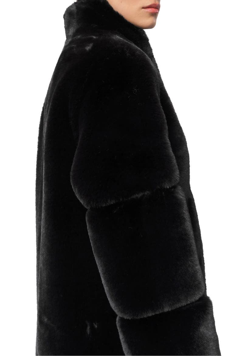 Sylke Pluche™ Faux Fur Longline Coat, Alternate, color, NOIR