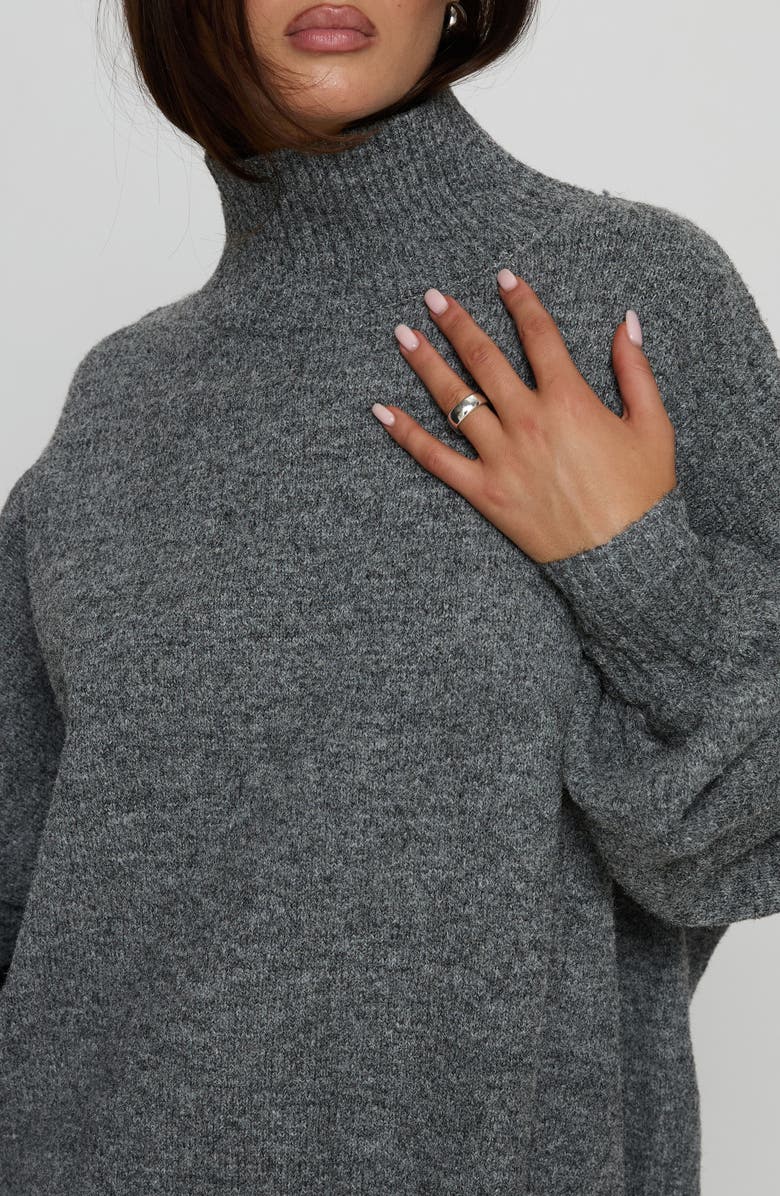 Princess Polly Patrizia Turtleneck Sweater, Alternate, color, Grey