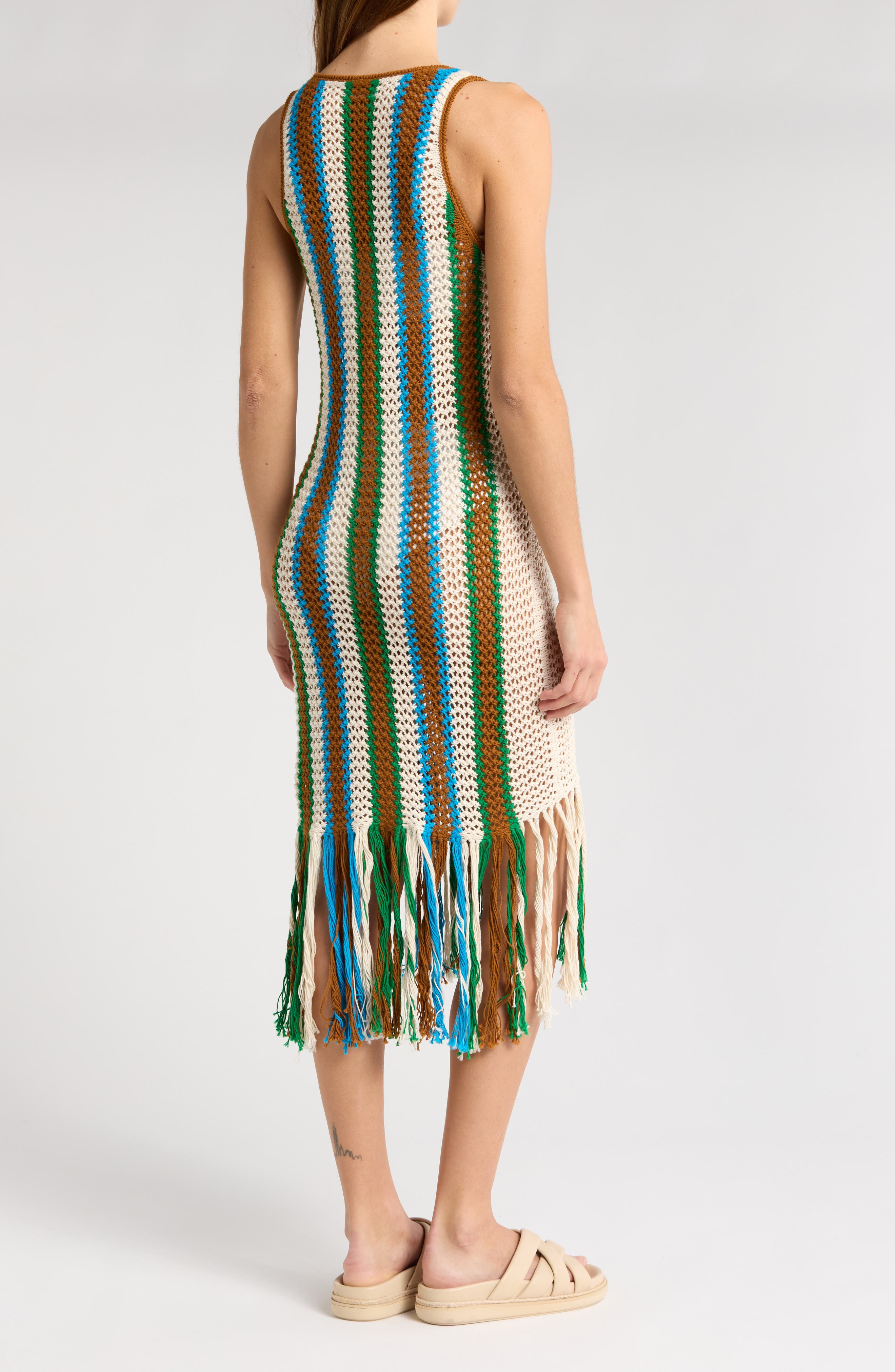 MOTHER The Benefits Cotton Crochet Midi Dress | Nordstromrack