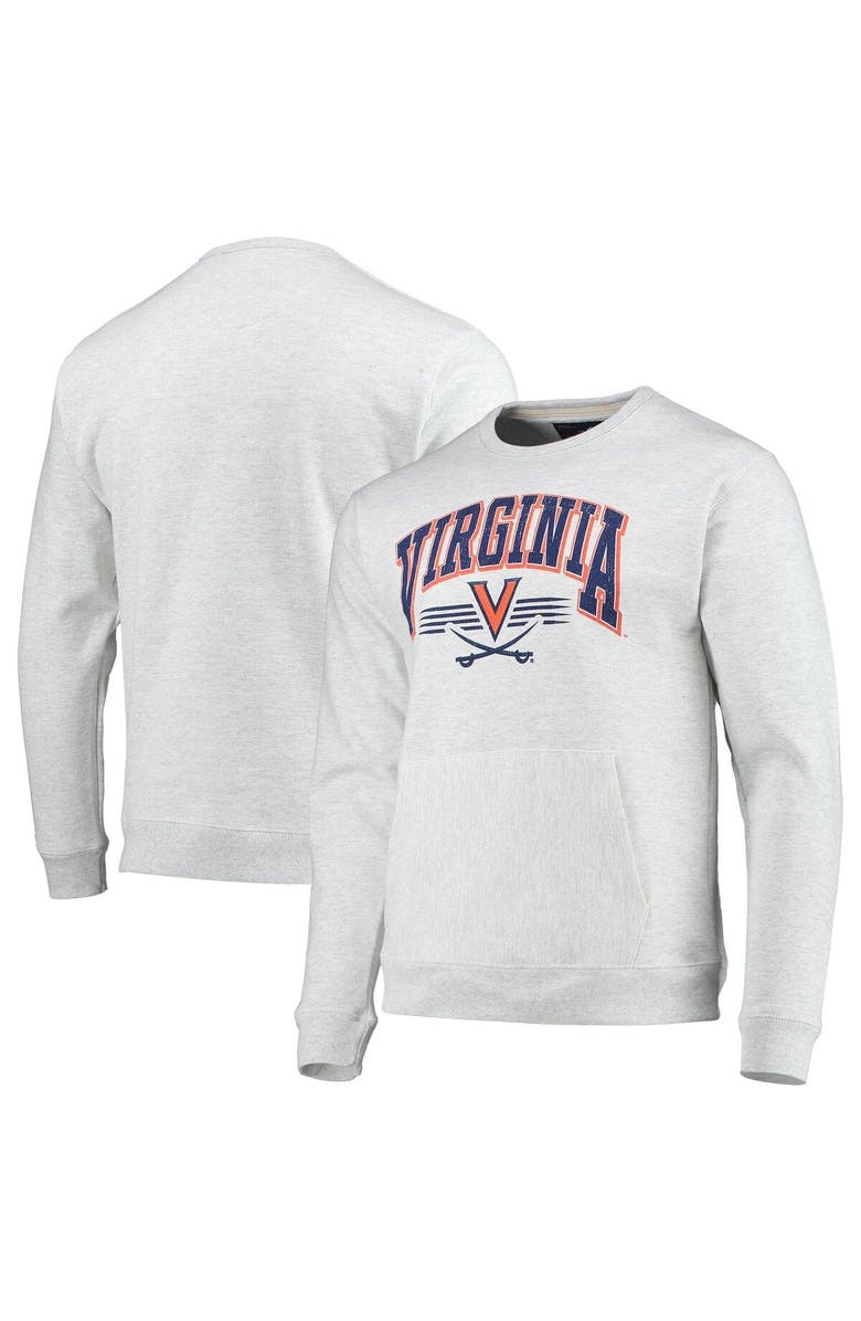 LEAGUE COLLEGIATE WEAR Men's League Collegiate Wear Heathered Gray Virginia Cavaliers Upperclassman Pocket Pullover Sweatshirt, Main, color, Heather Gray