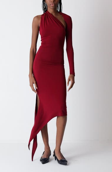 Courrèges Slash One-Shoulder Crepe Dress | Nordstrom