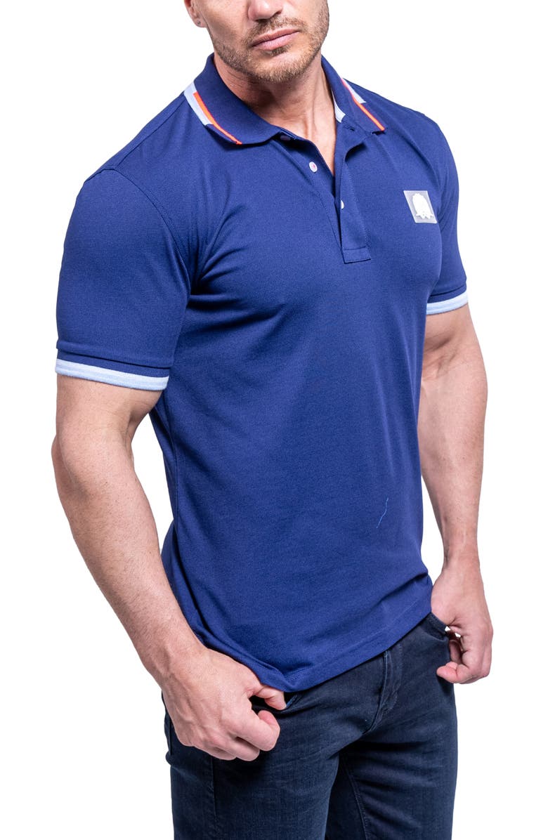 Maceoo Tipemb42 Blue Piqué Polo, Alternate, color, Blue