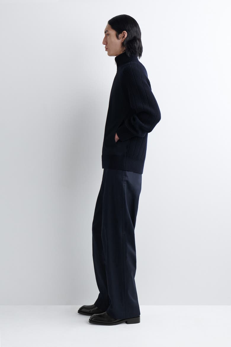 Cotton-Paneled Merino Track Jacket, Alternate, color, NAVY