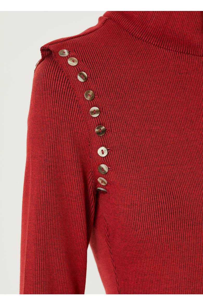 Cotton Your *Itch 2 Tones Rib Long Dress, Alternate, color, Red