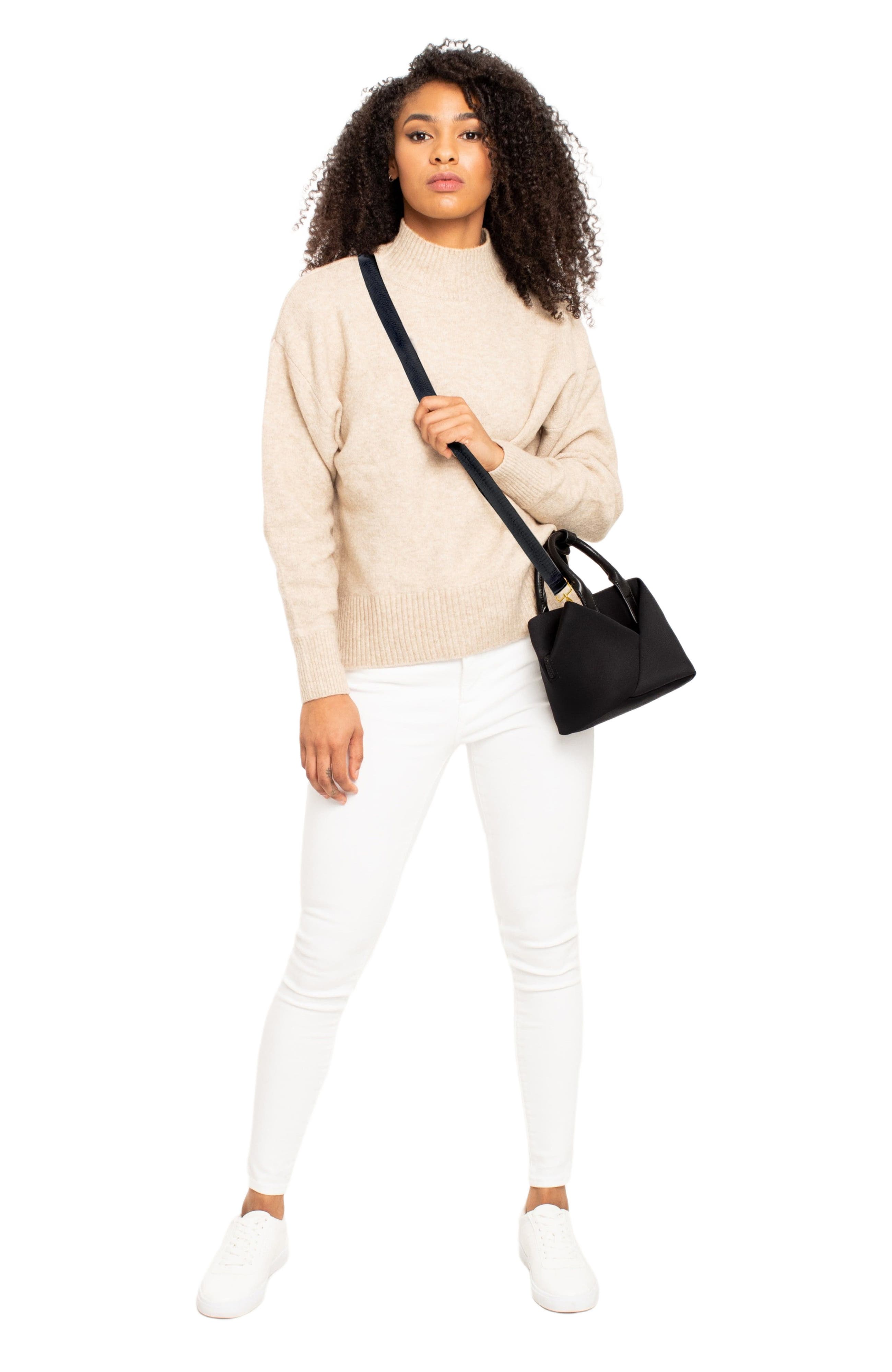 Lux and Nyx Small Origami Crossbody Tote and Handbag For Women, Alternate, color, Black + Gold