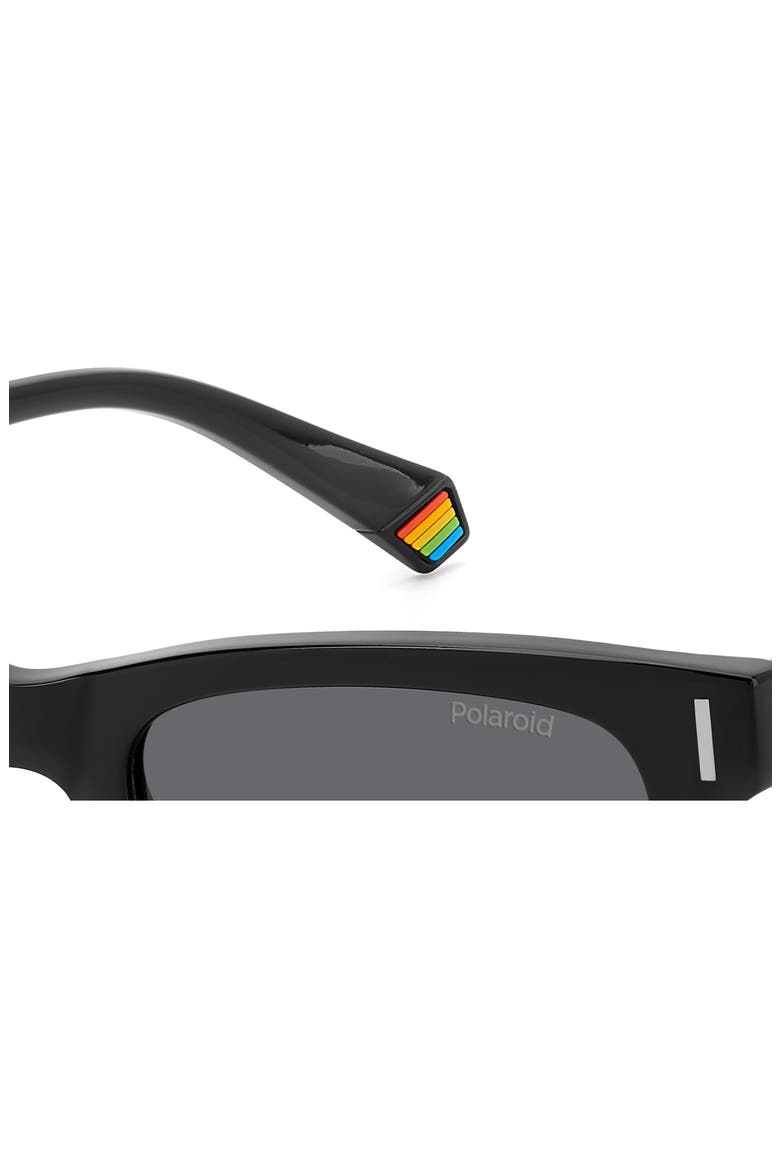 51mm Polarized Square Sunglasses, Alternate, color, BLACK/ GRAY POLARIZED