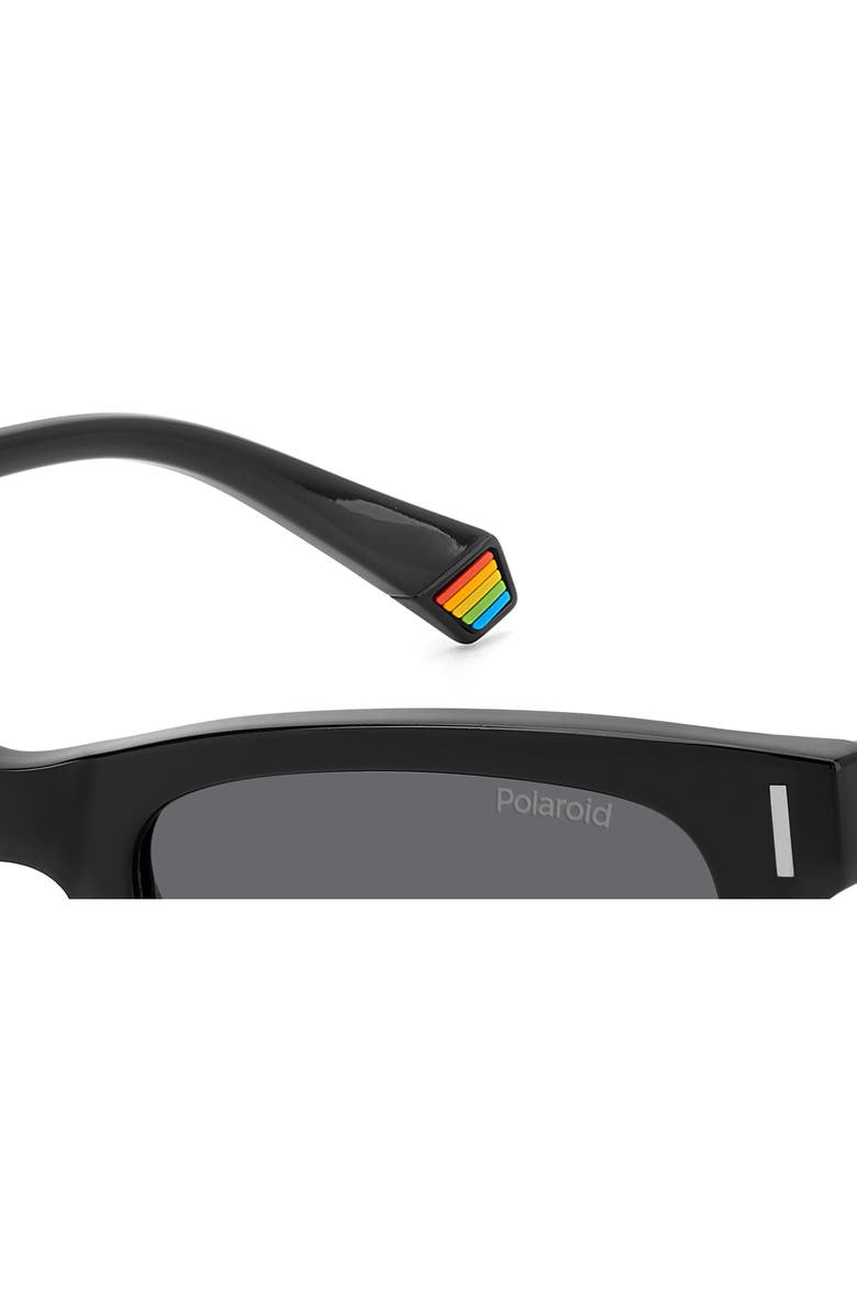Polaroid 51mm Polarized Square Sunglasses, Alternate, color, Black/ Gray Polarized