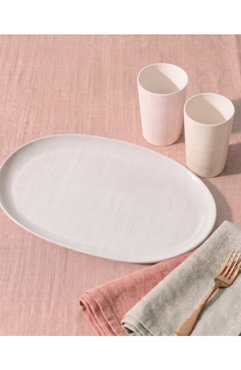 Hankook 1943 Yeon Oval Platter, Alternate, color, White