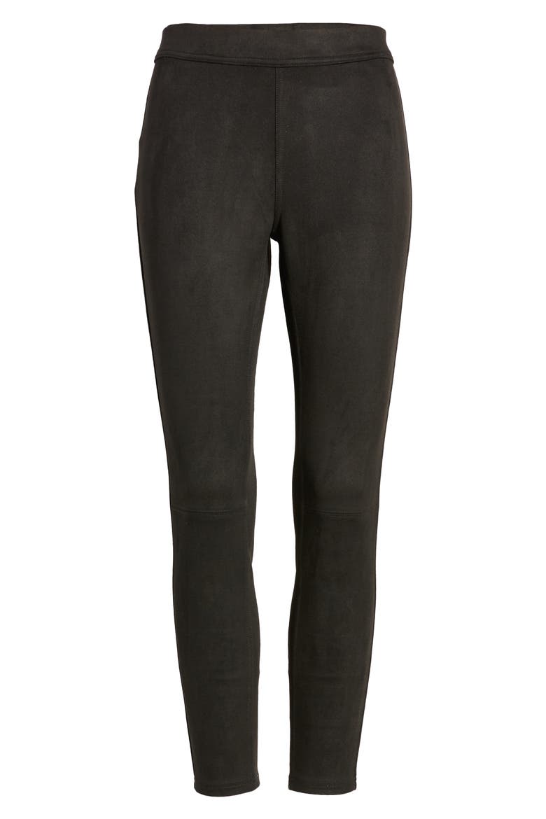Microsuede Leggings, Alternate, color, BLACK
