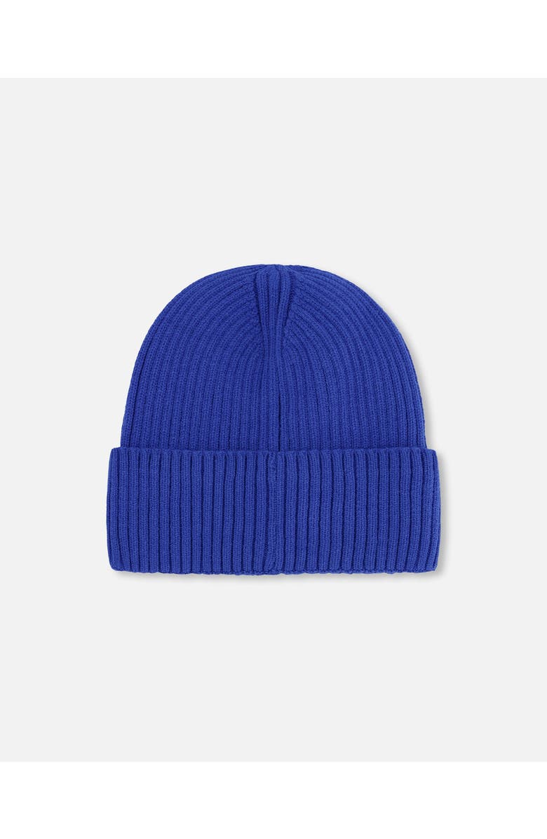 Deux par Deux Boy Rib Knit Beanie Hat, Alternate, color, Royal Blue