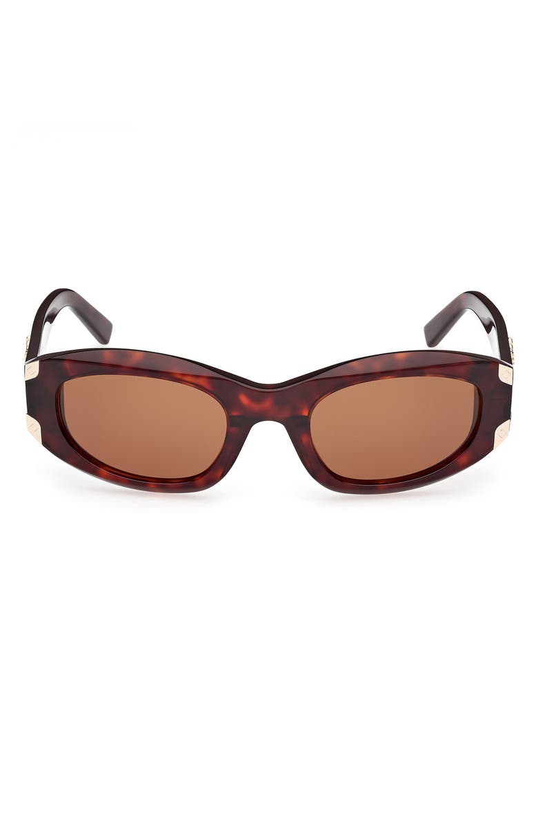 MCM 53mm Oval Sunglasses, Main, color, Dark Havana / Roviex