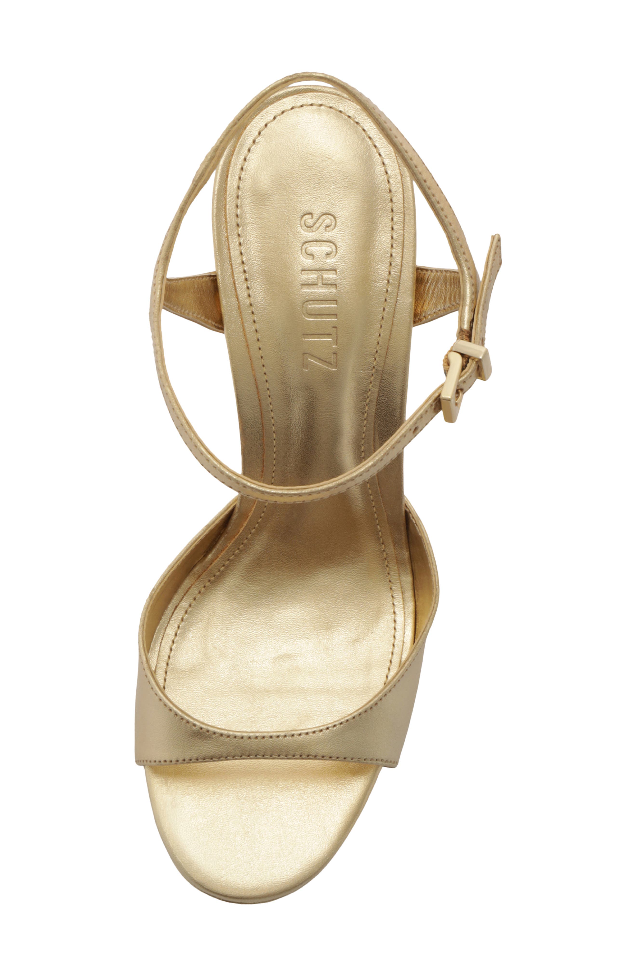 Scarelett Ankle Strap Platform Sandal, Alternate, color, PLATINA