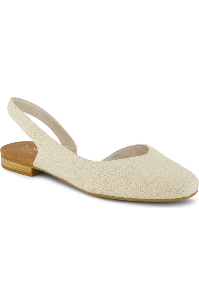 TOMS Alene Slingback Half d'Orsay Flat, Main, color, Natural