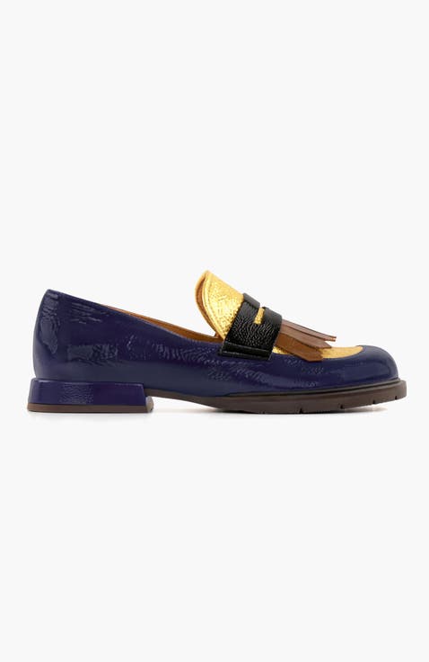 JELUSE Metallic embossed patent leather Loafers