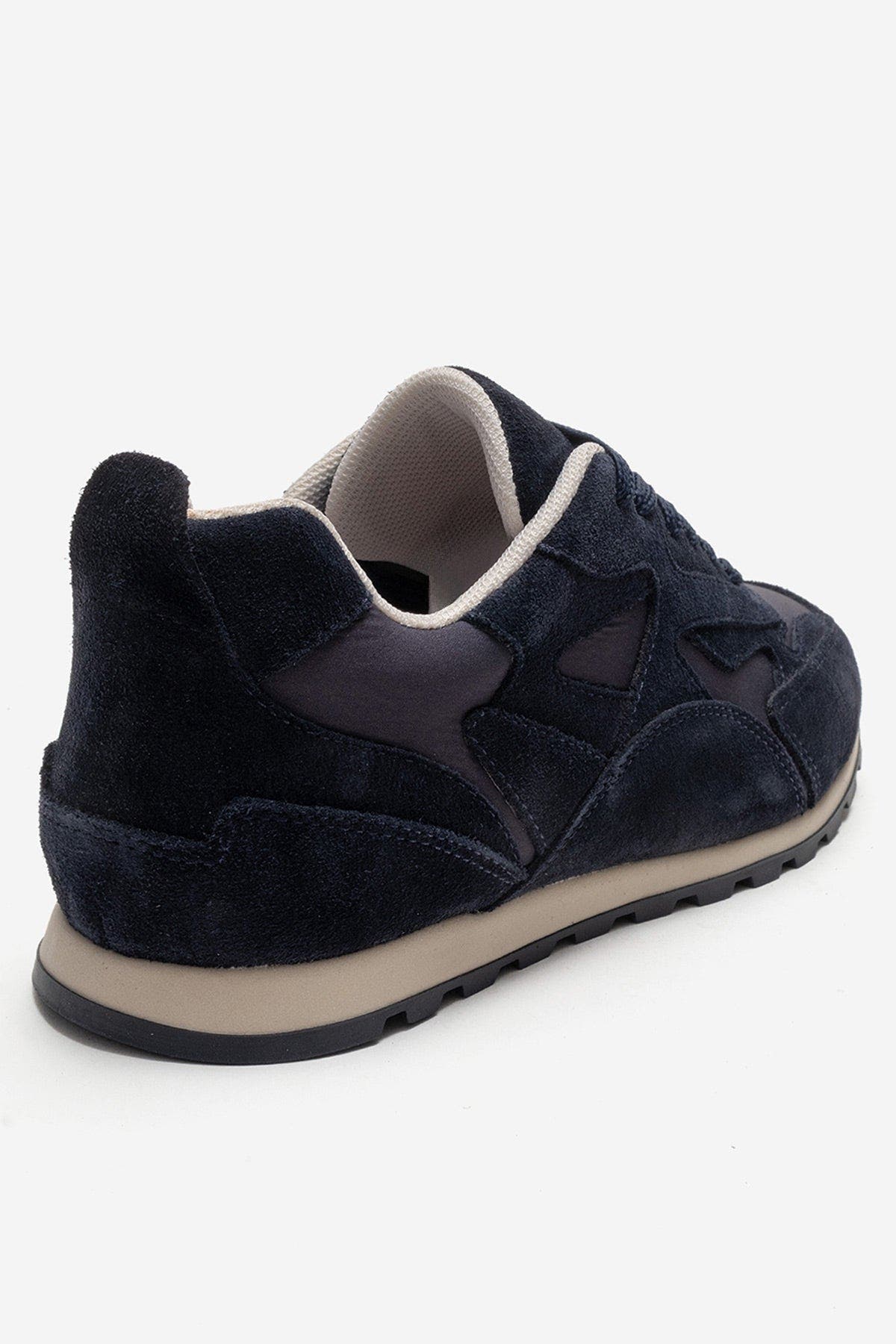 Sahra Leather Sneaker, Alternate, color, Navy Suede