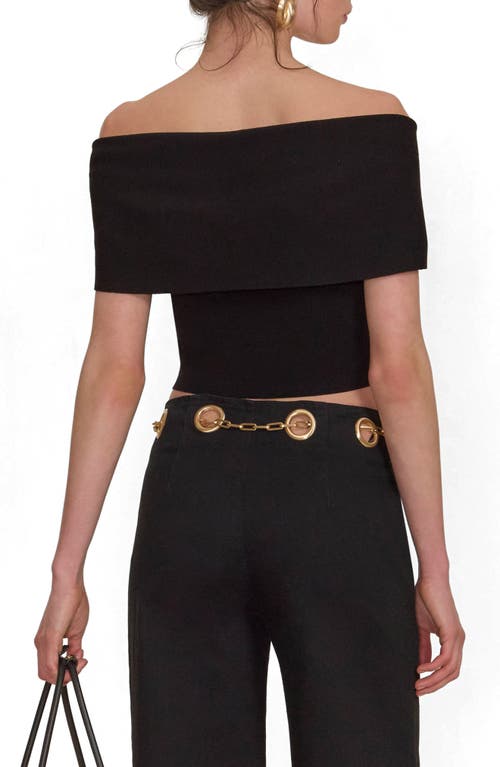 Cult Gaia Prescott Off The Shoulder Knit Top In Black