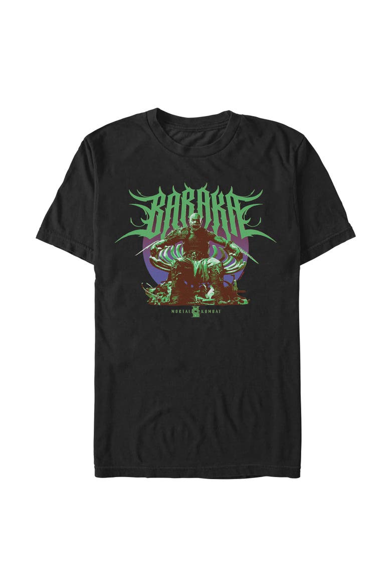 Men's Mortal Kombat II Baraka in Action Pose  Graphic T-Shirt, Main, color, Black: Baraka Green