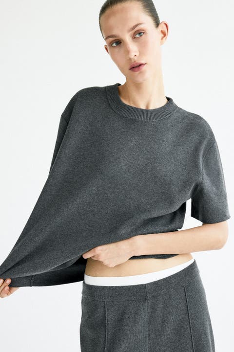 Fine-knit T-shirt