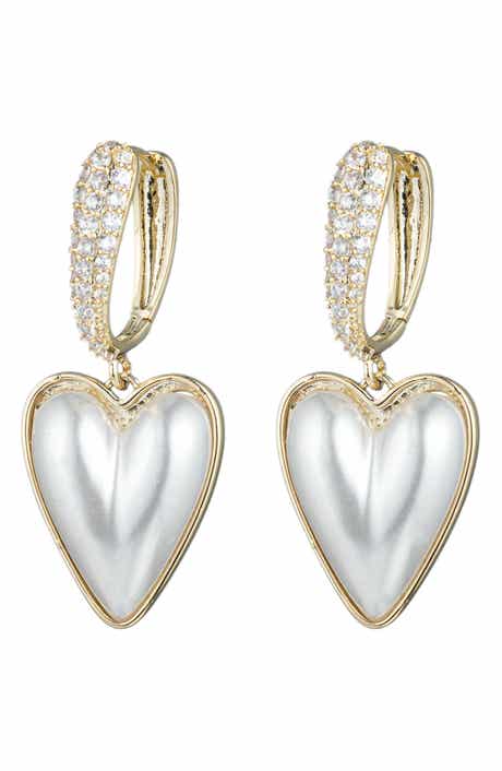 EYE CANDY LOS ANGELES Anna Imitation Pearl Heart Drop Earrings