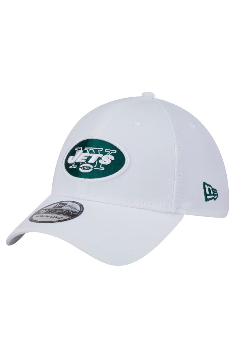 New Era Men's New Era White New York Jets Throwback 39THIRTY Flex Hat, Main, color, 