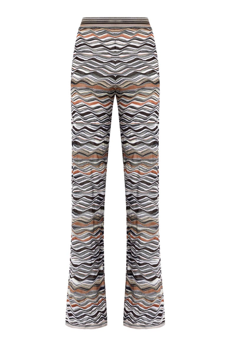 Straight Long Pants With Wave Pattern, Alternate, color, Beige
