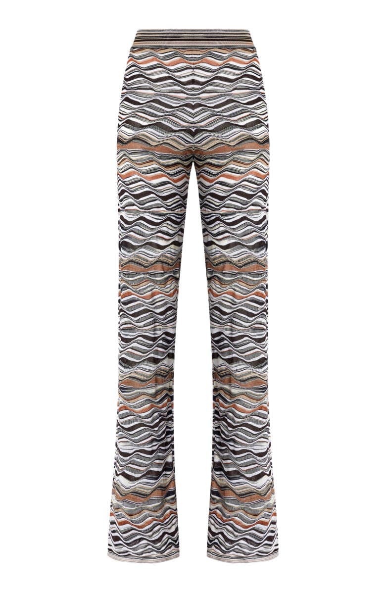 Missoni Straight Long Pants With Wave Pattern, Alternate, color, Beige
