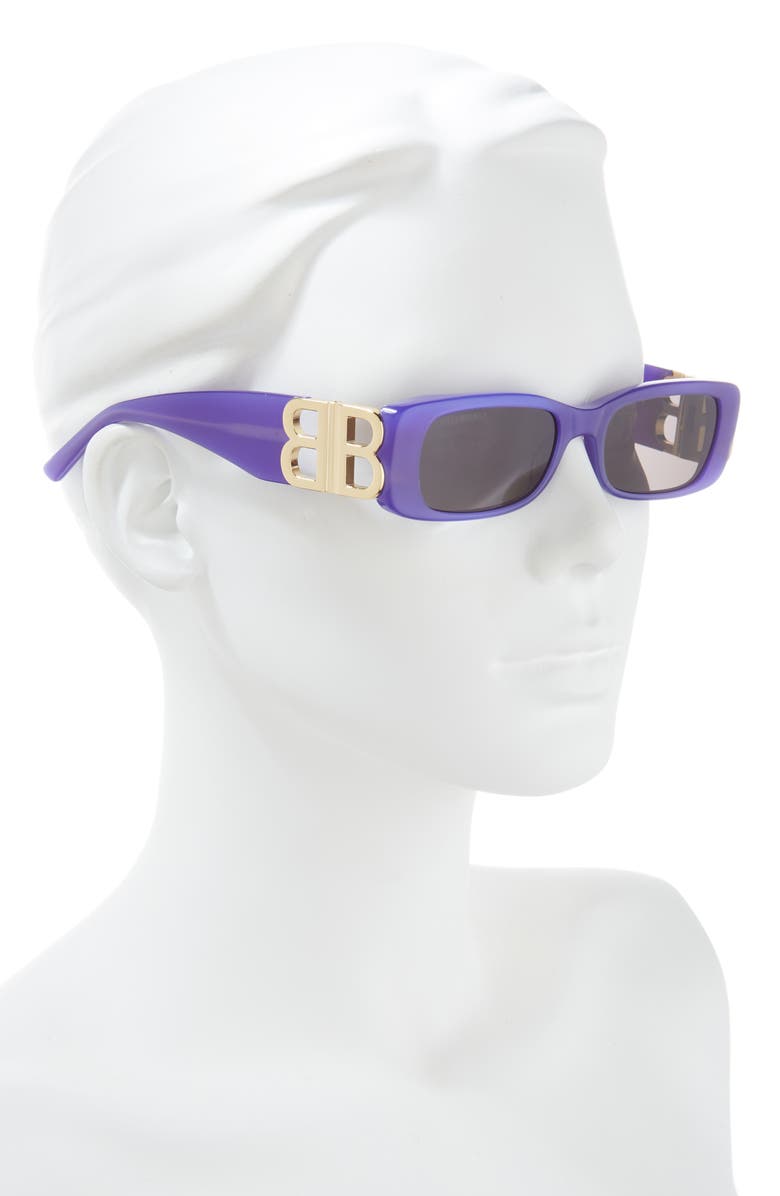 Balenciaga 51mm Square Sunglasses, Alternate, color, Violet Gold Grey