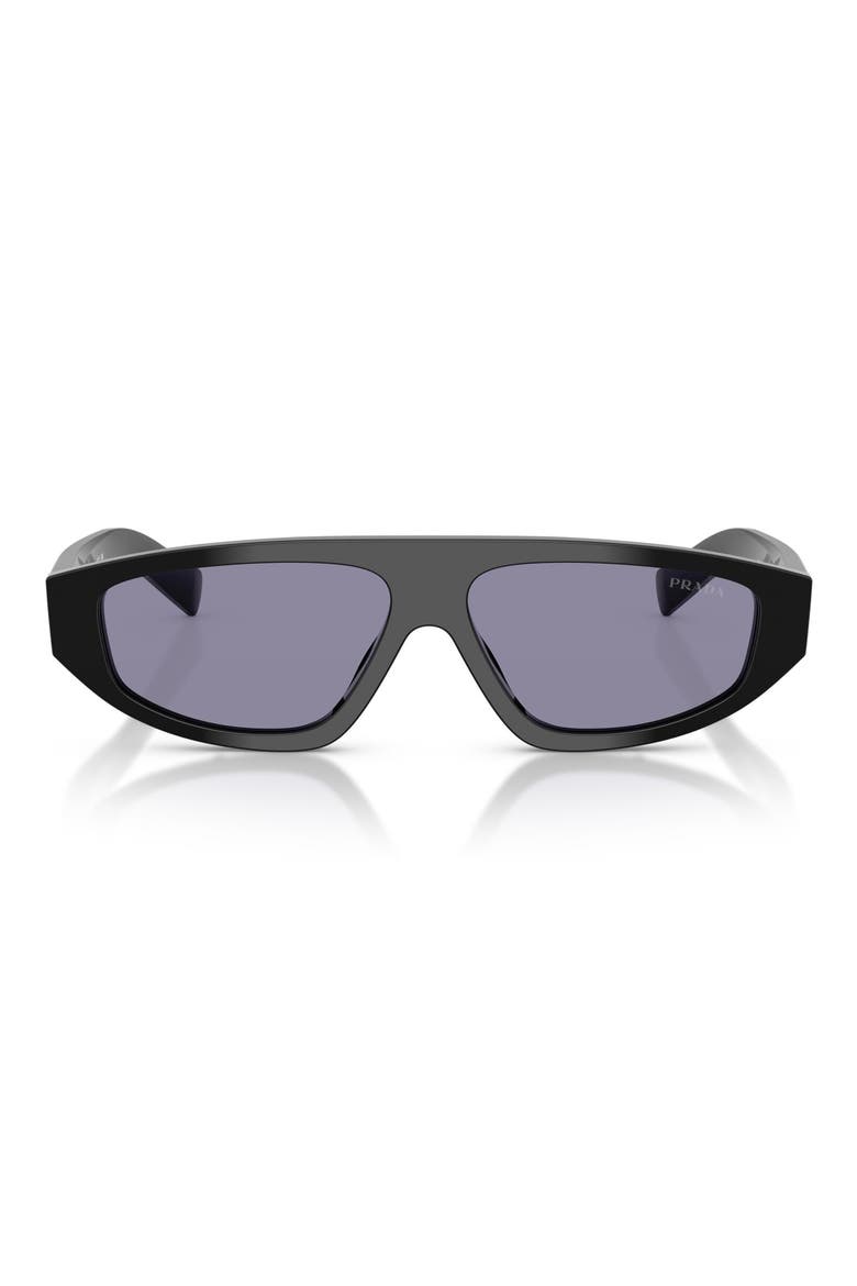 58mm Irregular Sunglasses, Main, color, BLACK / VIOLET MIRROR SILVER