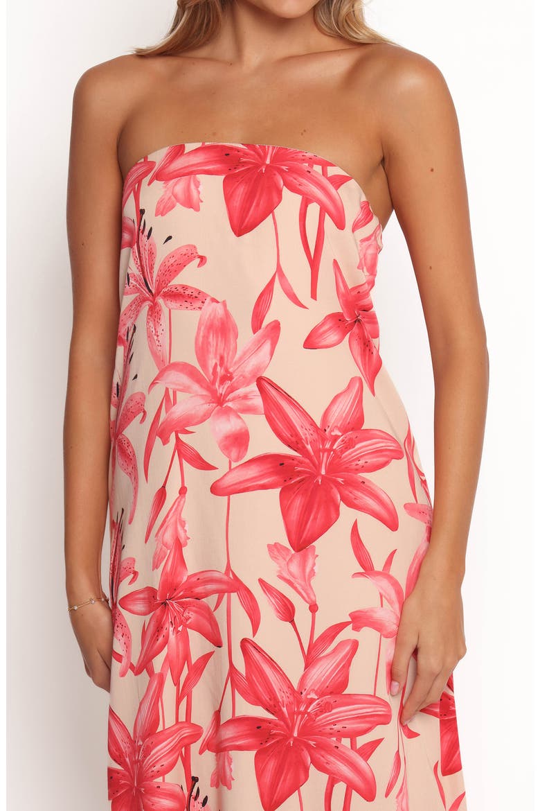 Lani Floral Strapless Maxi Dress, Alternate, color, PINK FLORAL