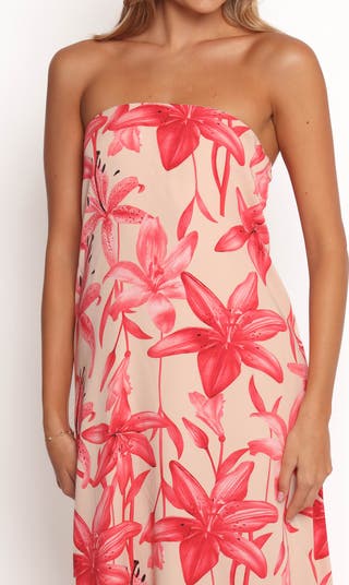 Lani Floral Strapless Maxi Dress