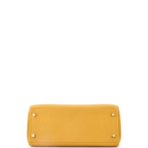 Pre-owned Hermes Hermes Kelly Handbag Yellow Togo With Gold Hardware 28 In Yellow