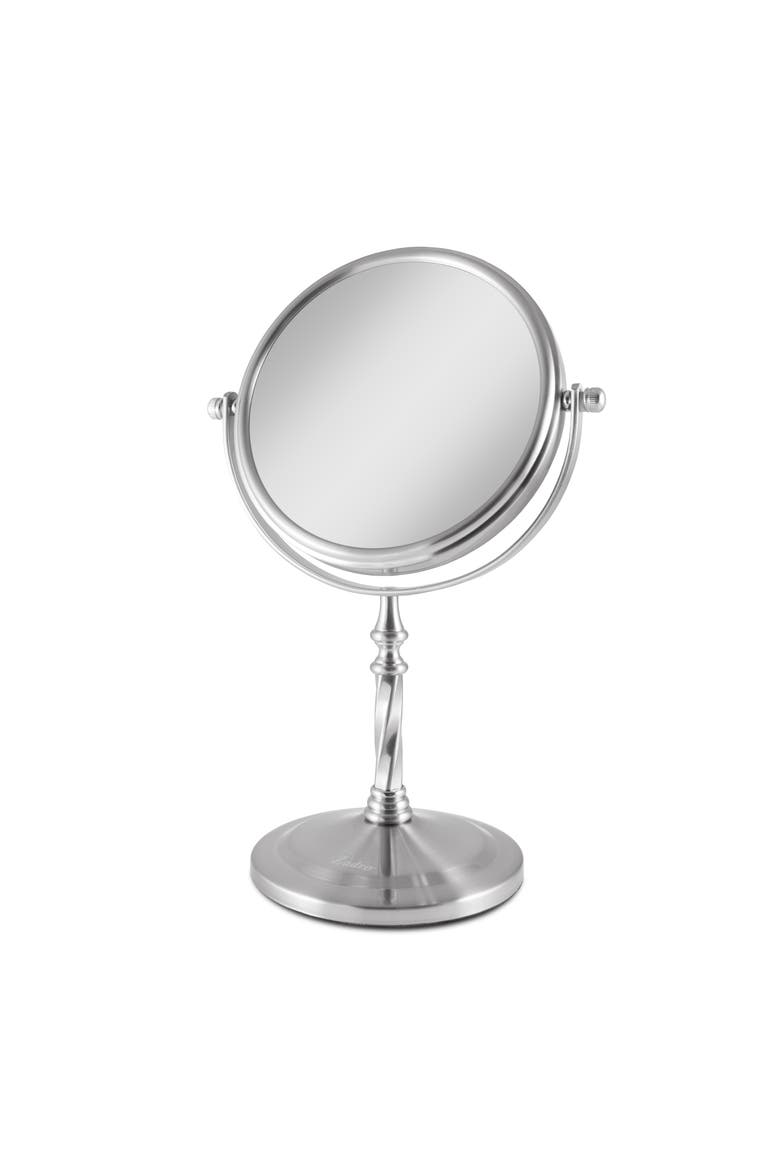 Makeup Mirror with 5X/1X Magnifications, Alternate, color, Satin Nickel