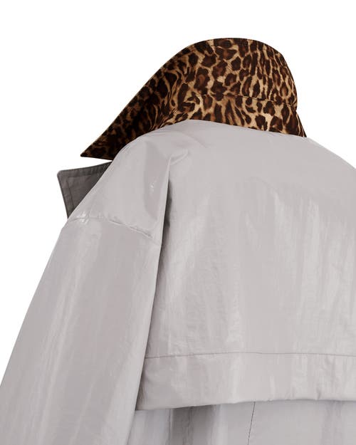 Jane Post Rain Duster In Warm Grey