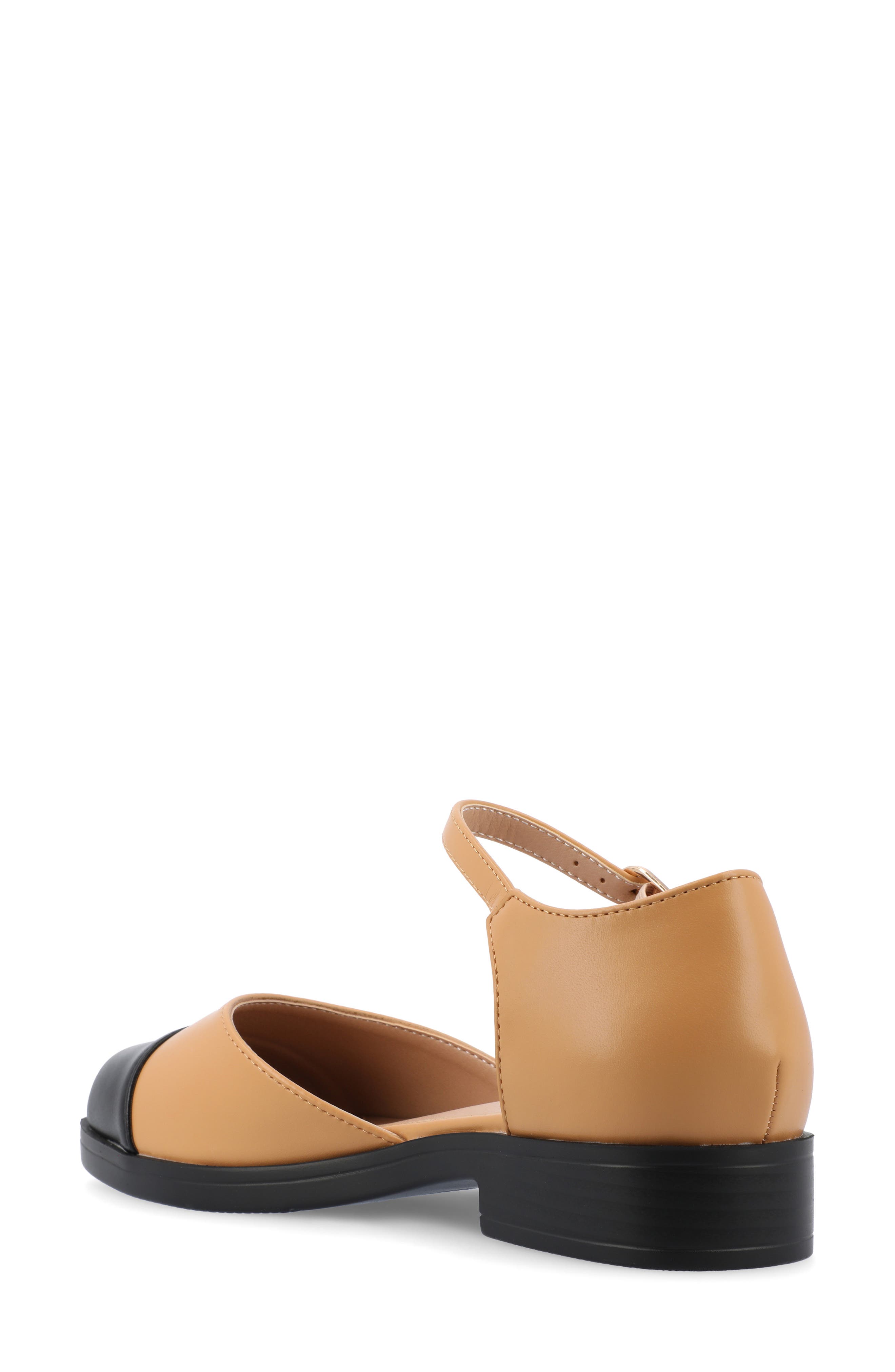 Journee Collection Tesley Cap Toe Mary Jane Flat, Alternate, color, Tan
