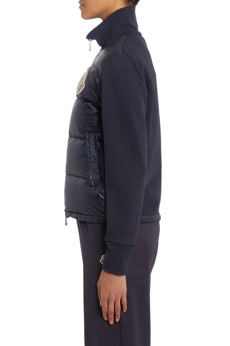 Quilted Down & Knit Cardigan, Alternate, color, BLUE NAVY