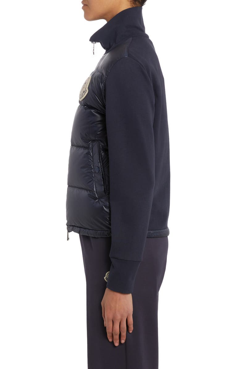Moncler Quilted Down & Knit Cardigan, Alternate, color,