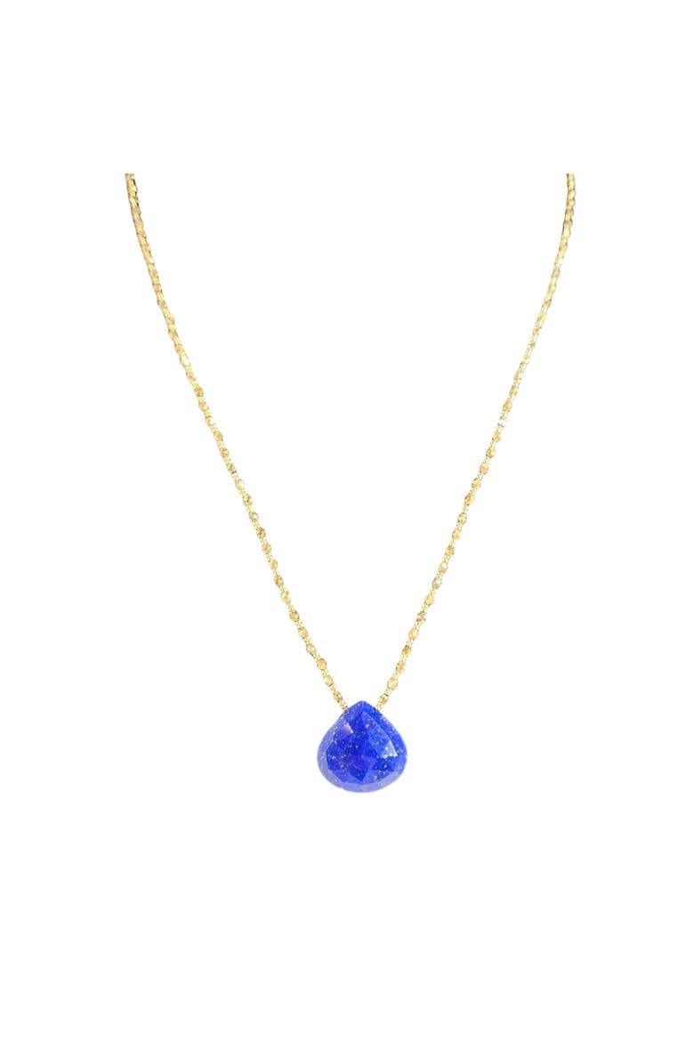 Lapis Lazuli Teardrop Pendant Link Chain, Main, color, Blue
