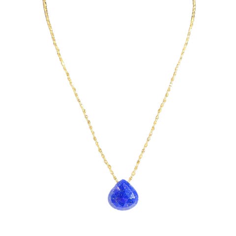 Lapis Lazuli Teardrop Pendant Link Chain