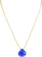 MADISON BEVERLY HILLS Lapis Lazuli Teardrop Pendant Link Chain