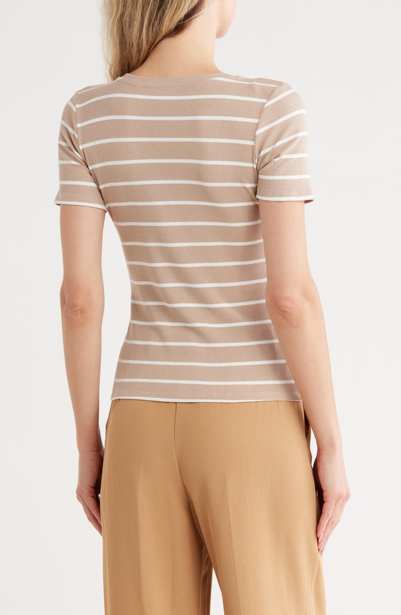 CYRUS Stripe V-Neck Top, Alternate, color, Nomad/ Bone